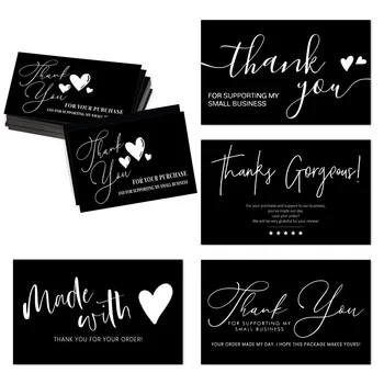 30шт Модных классных открыток с черным сердечком в виде благодарности за подарочную коробку, упаковку, Праздничную Пекарню, Цветочный Магазин, малый Бизнес