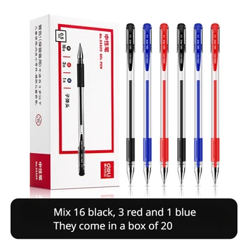 20 штук разноцветных гелевых ручек 0,5 мм, черных синих красных, смешанных офисных ручек, ручек для подписи, ручек для студентов
