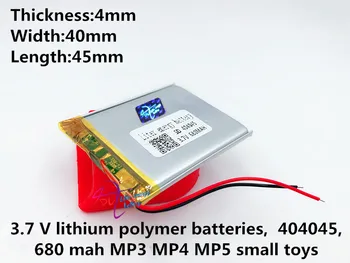 3,7 В, 680 мАч, [404045] PLIB; полимерный литий-ионный аккумулятор для КАМЕРЫ, mp3, mp4, мобильного телефона, блока питания