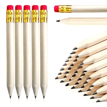 50шт карандашей для гольфа, половина карандаша, предварительно заточенные круглые деревянные мини-карандаши для школьного класса, свадебные канцелярские принадлежности