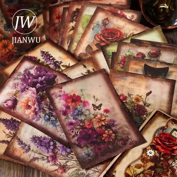 JIANWU 30 Листов Secert of The Garden Серия Винтажный Цветочный Коллаж Материал для декора Бумага Креативный Мусор 