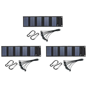 Портативное складное водонепроницаемое зарядное устройство для солнечных батарей мощностью 3X70 Вт с USB-панелью солнечных батарей