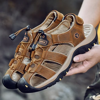 Уличные сандалии, летние нескользящие легкие прогулочные кроссовки, мужская дышащая пляжная обувь для болотной ходьбы, тренировочные кроссовки большого размера 38