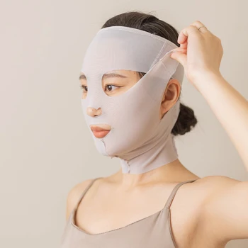 НОВАЯ 3D полнолицевая тонкая маска для женщин, бандаж для похудения лица против морщин, Дышащая V-образная подтягивающая маска для сна