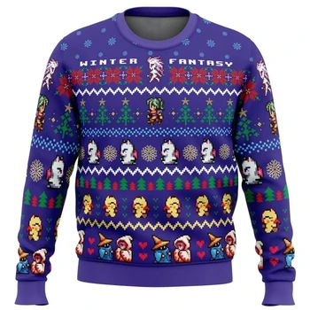 Классический мужской свитер final fantasy, 8 уродливых рождественских свитеров, подарок Санта-Клауса, спортивная рубашка 3D и осенний топ A