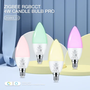 Zigbee3.0 Smart Gledopto С Регулируемой яркостью RGBCCT Светодиодная Лампа Home Lamp 4W Pro Работает С приложением Echo Alexa Voice RF Remote Control