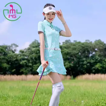 Присылайте носки! Новый Летний женский костюм поло для гольфа Slim Fit, рубашка с коротким рукавом, женская одежда, приятная для кожи Спортивная юбка 2023 г.