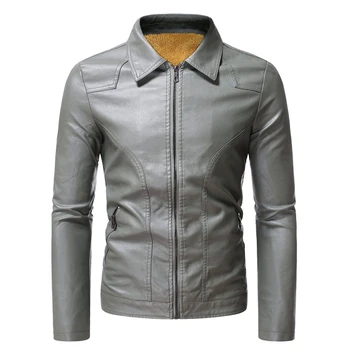 2023 new autumn business fashion motorcycle rider men's lapel jacket PU jacket men's clothing  мужская кожаная куртка