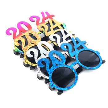 Очки 2024 года, новогодние очки, солнцезащитные очки для вечеринки, Очки в канун Нового года, номера, принадлежности для выпускного, реквизит, фотографии, Веселье, счастье