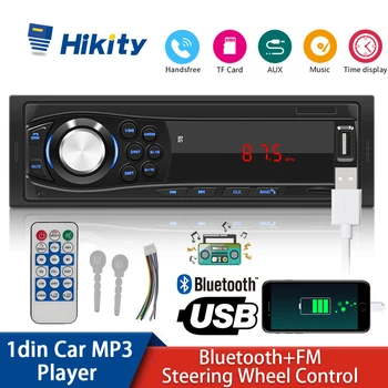 Hikity 1 Din Автомагнитола Авторадио MP3-Плеер Automotivo Bluetooth Аудио Стереофонический Музыкальный Стереоприемник AUX-IN Пульт Дистанционного Управления