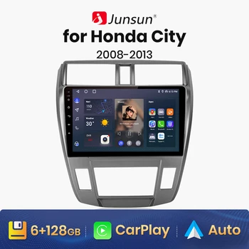 Junsun V1 AI Voice Wireless CarPlay Android Авторадио для Honda City 2008 2009 - 2013 4G Автомобильный Мультимедийный GPS 2din автомагнитола