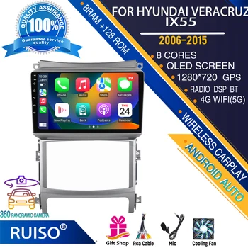 RUISO автомобильный DVD-плеер с сенсорным экраном Android для HYUNDAI VERACRUZ IX55 2006-2015, автомагнитола, стереонавигационный монитор 4G GPS Wifi
