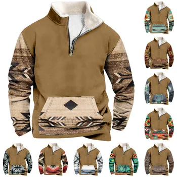 Весенне-осенняя мужская толстовка со стоячим воротником, повседневные свитера, топы, повседневная толстовка, дизайнерский пуловер в стиле пары