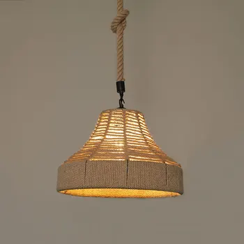 Подвесной светильник из пеньковой веревки, винтажный промышленный подвесной светильник в стиле Лофт для столовой, кухни, домашнего освещения, декоративного светильника
