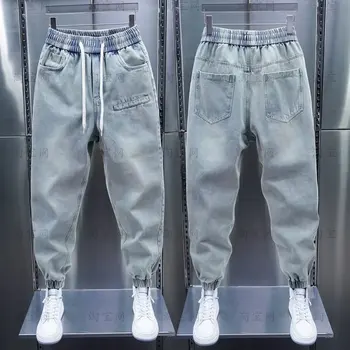 Осенние мужские повседневные брюки Корейская версия Harajuku High Street Jeans Брюки в стиле хип-хоп Высококачественная мужская одежда Уличная одежда