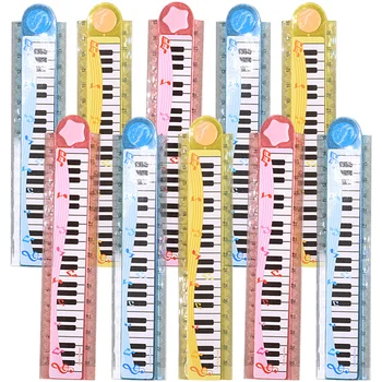 10 штук 30-сантиметровой линейки для фортепиано для детей ежедневного использования, детский прямой складной Портативный пластиковый мультфильм