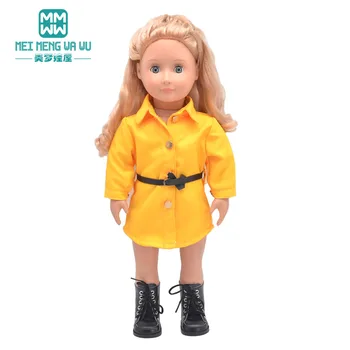 Облегающая одежда для американских кукол 45 см, рубашки, тренчи, пальто с меховым воротником, подарок девушке