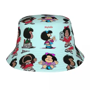 Mafalda Панама для Женщин Пляжная Кавайная Милая Шляпа Amine Field Уникального Дизайна, Которую можно Упаковать для Рыбалки на Открытом воздухе, Шапки Bob