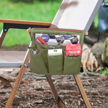 Сумка для хранения подлокотника походного стула, холщовый складной стул, органайзер, боковой карман, сумка для кемпинга, сумка для пикника, сумка для рыбалки