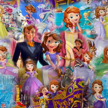50*145 Disney Princess Sofia Bubble Хлопчатобумажная ткань для шитья своими руками Ткань для квилтинга Материал для рукоделия Лоскутное шитье ручной работы