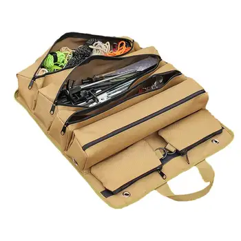 Сумка для пикника на открытом воздухе, многокарманный чехол для аппаратных инструментов, свернутый портативный органайзер для мелких инструментов, сумка для хранения, многоцелевая сумка для инструментов
