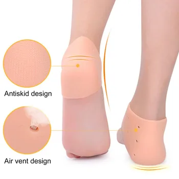 Силиконовые Увлажняющие Гелевые носки для пяток Защита Потрескавшейся пятки Питательный Уход За кожей Инструмент для ухода за Потрескавшейся кожей Мониторы здоровья Массажер