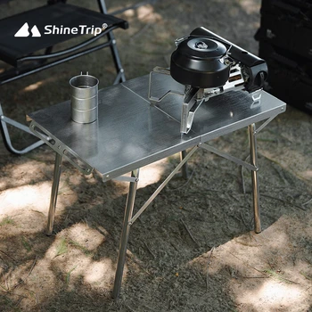 Складной стол для кемпинга из нержавеющей стали, портативный стол для пикника, отдыха, барбекю, Термостойкий Маленький стальной столик