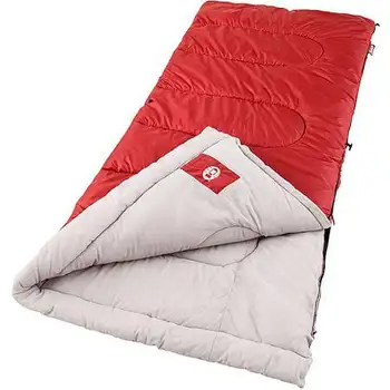 Прямоугольный Спальный Мешок для взрослых Coleman Palmetto для 30-Градусной Холодной Погоды, Красный