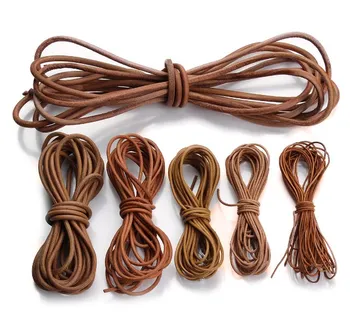 5 м/лот, высококачественные ювелирные изделия заводского цвета, коричневые, настоящие, круглые, из натуральной кожи, шнуры для браслетов, веревка