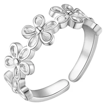 Новые подвески, кольца с цветами из стерлингового серебра 925 пробы для женщин, регулируемые Модные свадебные Аксессуары, Подарки для вечеринок, дизайнерские украшения