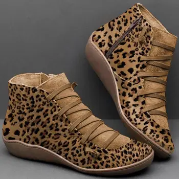 Осенне-зимняя женская повседневная обувь на плоской подошве с боковой молнией, распродажа теплой модной женской кожаной обуви на плоской подошве