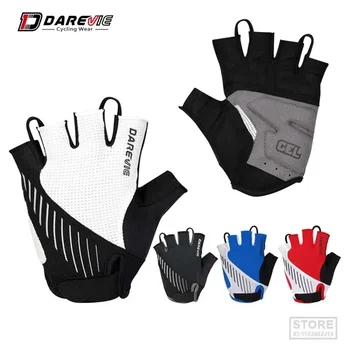 Велосипедные перчатки DAREVIE MTB Полупальцевые Тайваньские Импортные Перчатки с гелевой подкладкой, Высококачественные Противоударные Велосипедные Дышащие перчатки