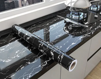Ширина 60 см, водонепроницаемый Мраморный декор, контактная бумага для стен ванной комнаты, ПВХ обои, самоклеящиеся маслостойкие наклейки для кухни Mesa
