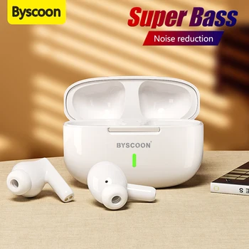 Беспроводные Наушники Byscoon TWS 5.1 Bluetooth Для Xiaomi Poco X3 Pro Mi 11 Lite Наушники HIFI Music Noise Чехол Для Зарядки Наушников