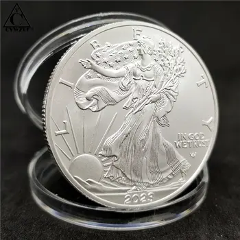 Свобода США 2021/ 2022/ 2023 Монета Вызова, Монета America Eagle, Посеребренная Памятная Коллекция Монет, Подарок Для Украшения дома