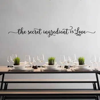 Секретный ингредиент - наклейка с любовью на стену, кухня, ресторан, Семейный повар, Цитата о любви, наклейка на стену, Виниловый декор в столовой