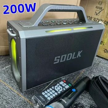 SODLK 200 Вт Мощный Bluetooth Динамик Стерео Уличная Звуковая Система Для Квадратного Танца с Беспроводным Микрофоном Сабвуфер Caixa De Som