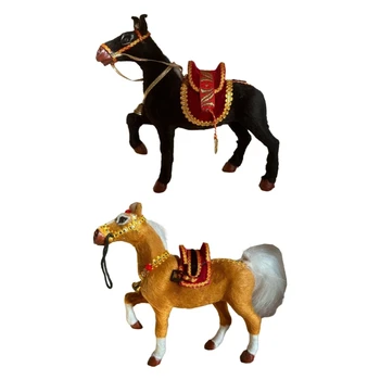 Фигурки лошадей, скульптуры животных, милые миниатюры лошадей, настольные украшения на тему животных для дома, статуя лошади
