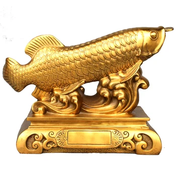 Приносят богатство, сокровище для ДОМАШНЕГО офиса, Привлекающий деньги ТОП, эффективный талисман # Золотая рыбка Арована Фэн-ШУЙ, Латунная статуэтка