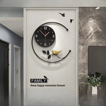 Новые китайские настенные часы, легкие Роскошные Простые часы для гостиной, креативные часы в скандинавском стиле, Настенные Бесшумные reloj de pared Home Decoration
