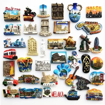 Уникальные туристические Памятные Декоративные поделки со всего мира, магнитные наклейки на холодильник