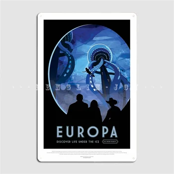 Космический туризм: Металлическая табличка Europa, Клубный дом, паб, гараж, Винтажные таблички, жестяные вывески, плакаты