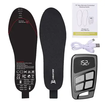 Обувные стельки с электрическим подогревом, USB-аккумуляторная грелка для ног, Зимние уличные нагревательные стельки с дистанционным управлением, Греющая обувь для ног, прокладка для обуви