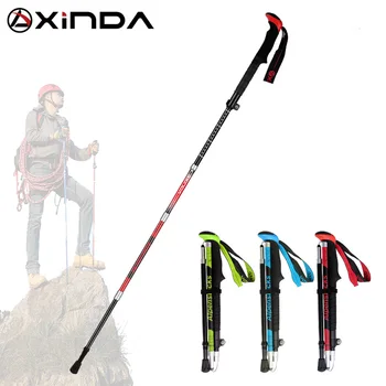 Складные трекинговые палки XINDA из углеродного волокна, сверхлегкая трость с быстрой фиксацией, Походная палка для бега, палка для скандинавской ходьбы