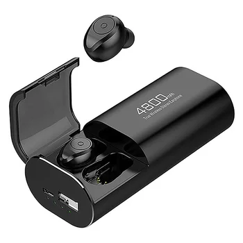 Беспроводные Наушники Bluetooth 5.0 С Зарядным чехлом емкостью 4800 мАч [В качестве блока питания] С Микрофоном, Кабелем USB Type C, Стереонаушниками TWS-вкладышами