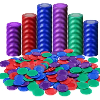 400 штук пластиковых фишек для покера, игровых фишек, 4 Цвета Счетной карты для игры, подсчета фишек для игры в бинго, карты для фишек для игры в бинго