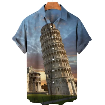 Винтажная мужская рубашка с гавайским рисунком Всемирного наследия, летняя пляжная одежда с 3D-печатью Y2k, топы, модная одежда оверсайз