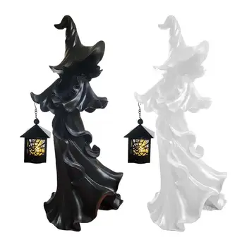 Призрак в поисках света, Новая Ведьма-посланница ада с фонарем, реалистичная скульптура призрака из смолы для страшного украшения на Хэллоуин.