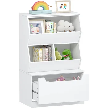 Шкаф для хранения игрушек UTEX, органайзер для хранения детских игрушек с выдвижным ящиком, Открытая мебель для хранения игровой комнаты с ячейками для детей