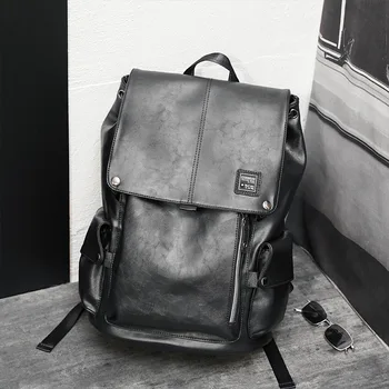 Модный мужской Кожаный рюкзак большой емкости для путешествий, повседневные Роскошные Дизайнерские сумки, Сумка для ноутбука, Маленький рюкзак 2024, Корейский